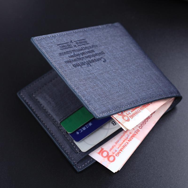 金属简约零钱包 韩版潮个性短款钱夹 超薄男士帆布钱包男装tqs001