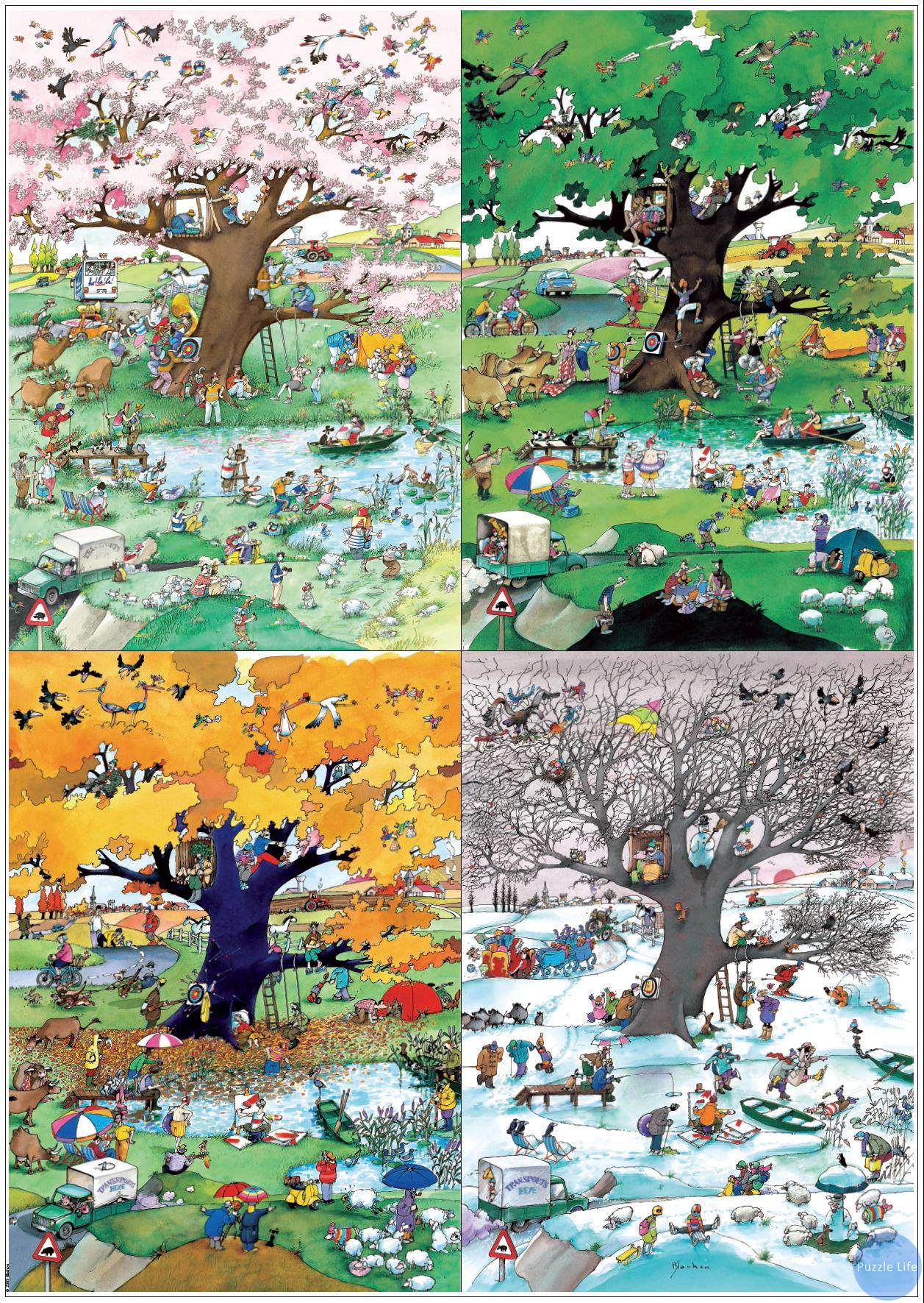 【现货】heye 四季春夏秋冬 2000片 三角盒 德国进口拼图 雷诺瓦