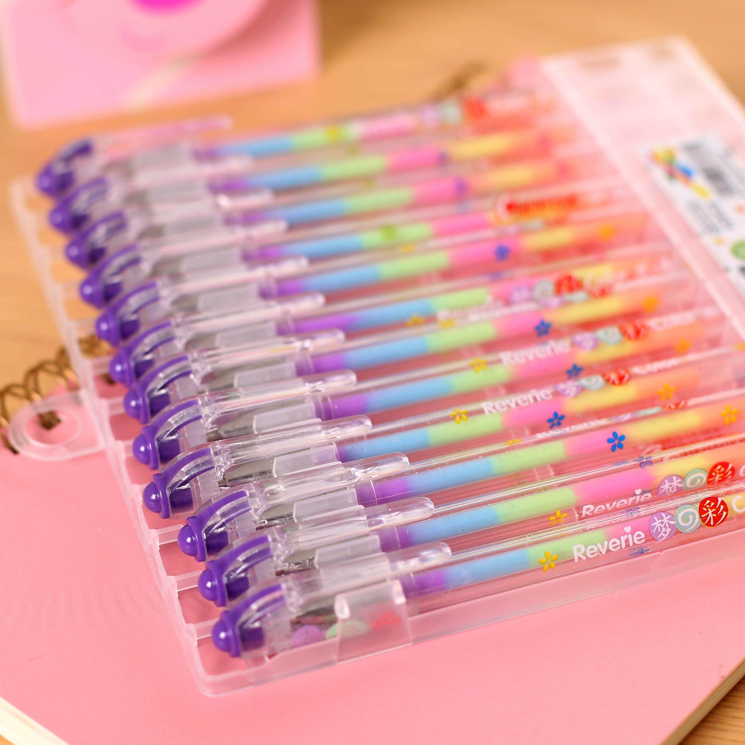 韩国文具6色合一中性笔彩虹笔彩色笔粉彩笔diy相册本必备