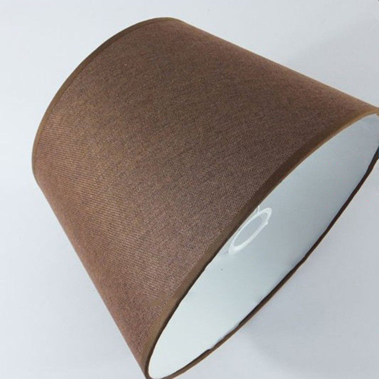 现代田园浅咖啡色亚麻色粗麻布灯罩台灯落地灯床头灯e27卡扣灯罩