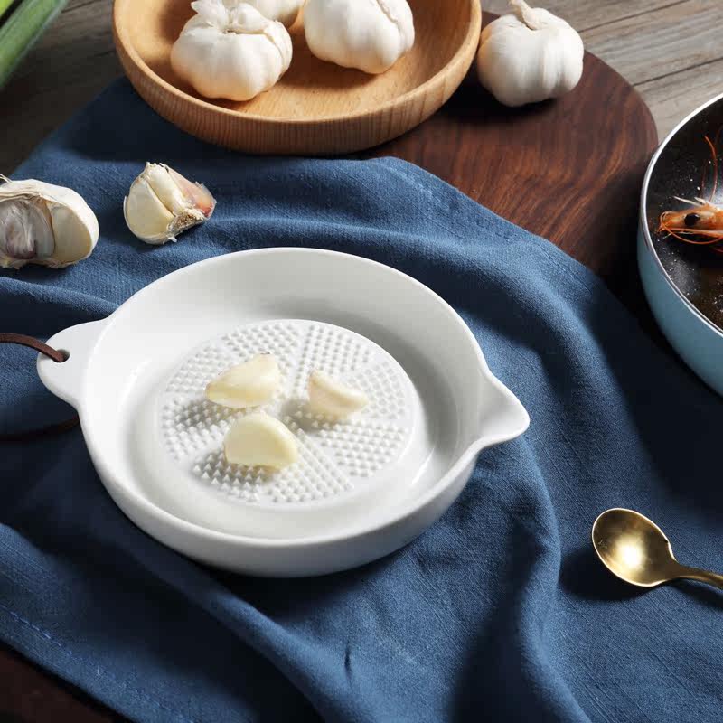 米立风物 陶瓷研磨盘 生姜研磨器 蒜泥研磨器 食物研磨 家用研磨_爱酷