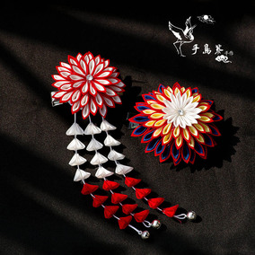 现货 日本和服浴衣和风/发饰/配饰/头饰/花簪 蔷薇/玫瑰 胸针头饰