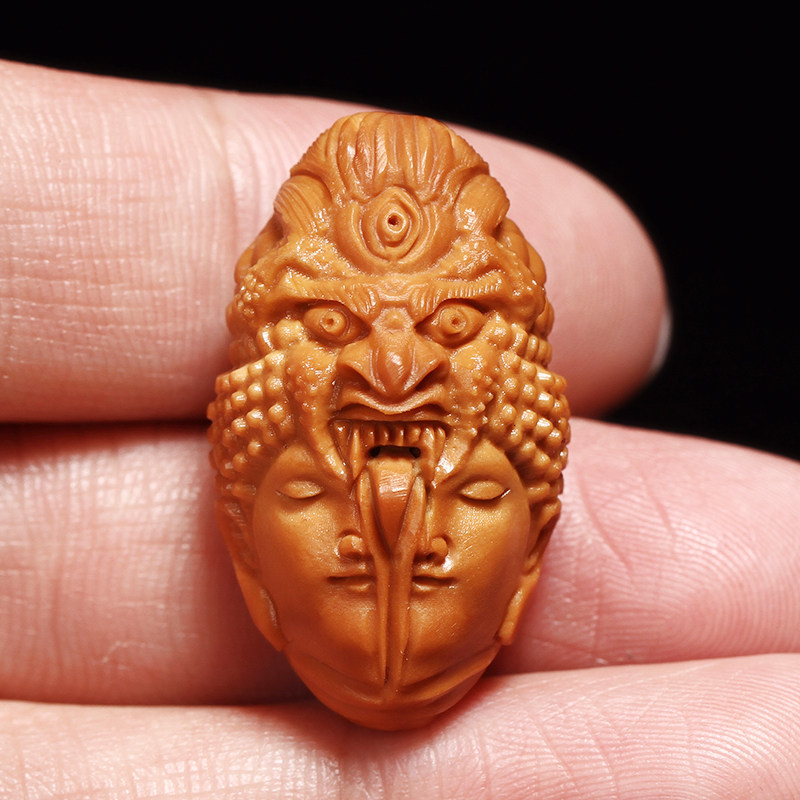 老油核橄榄核雕刻一念之差文玩手串魔由心生一念之间手链手持饰品