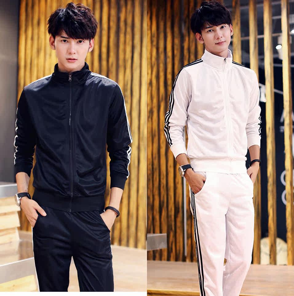 男士加肥加大运动套装男春季薄运动服套装卫衣休闲长袖外套运动衣