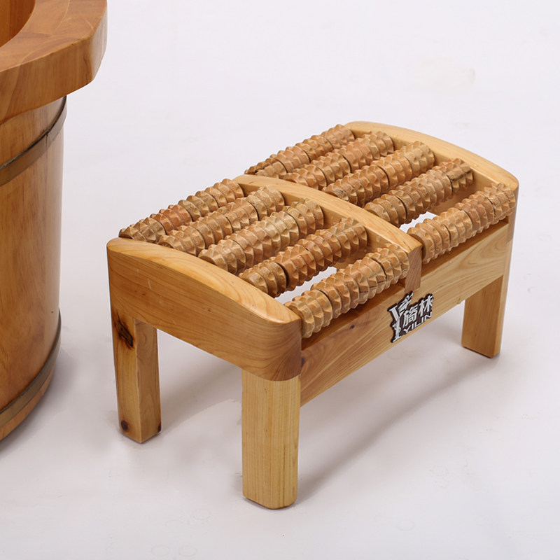 旖林实木按摩凳熏蒸凳搁脚凳小凳放脚洗脚泡脚用按摩珠脚踏包邮