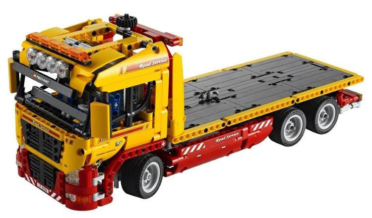 乐拼正品科技旗舰系列8109电动平板拖车卡车拼装积木玩具20021