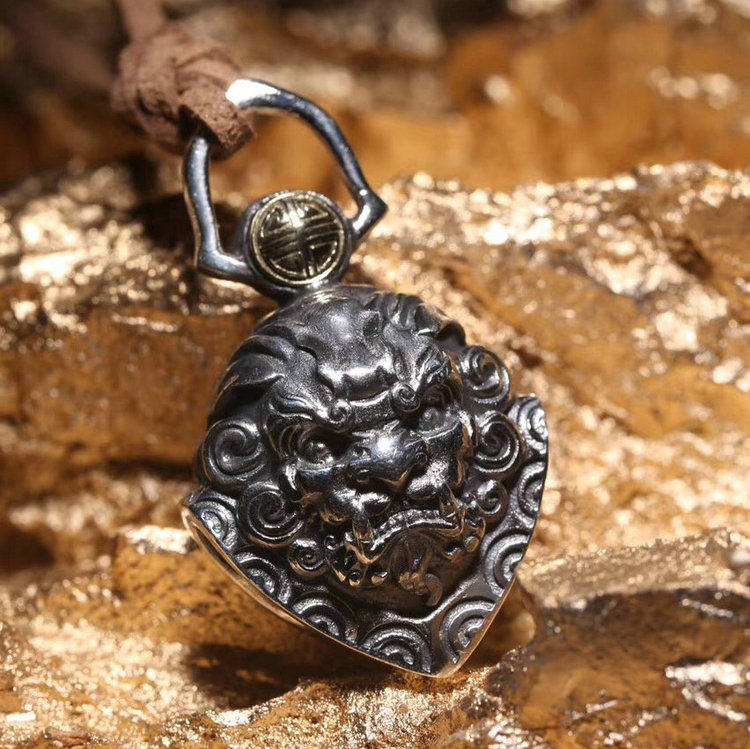 samtao项链吊坠 挂坠 s925纯银 地藏王菩萨坐骑 谛听驱魔铃 铃铛