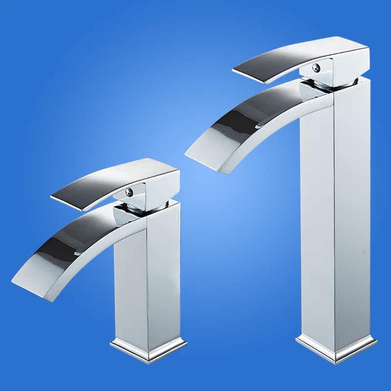 菲澜雨全铜瀑布式水龙头面盆冷热水龙头浴室洗脸盆台上盆水龙头