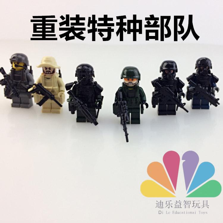 兼容樂高s牌將牌第三方moc軍事人仔武器裝備警察特警特種部隊積木