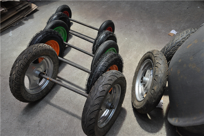 翻新电动车轮17寸16寸一套轮两轮连轴老虎车拉车轮胎400-8包邮