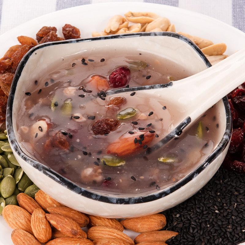 送钢勺 坚果莲藕粉500g 营养水果核桃纯手工天然西湖什锦藕粉羹