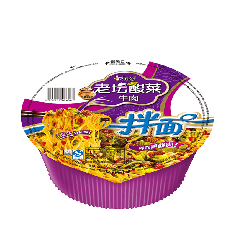 【天貓超市】康師傅 幹拌碗酸菜牛肉麵 145g/碗 方便麵泡麵