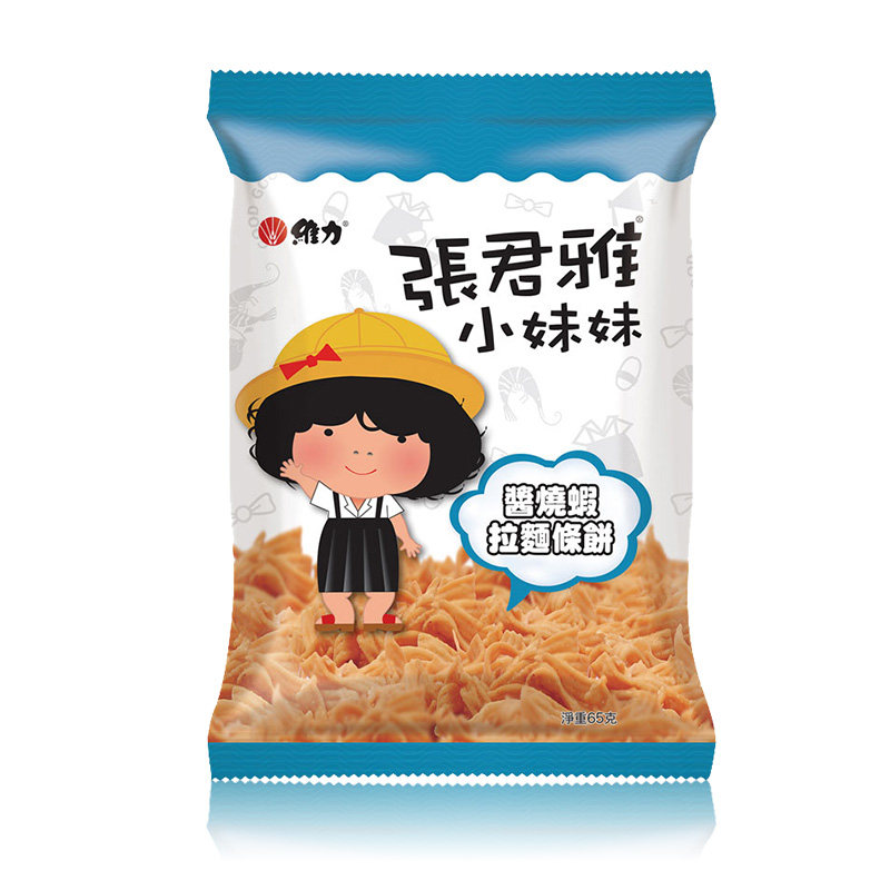 【天猫超市】台湾进口膨化零食品 张君雅小妹妹酱烧虾拉面条饼65g