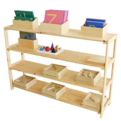 蒙氏教具架蒙台梭利幼儿园玩具架 木质储物柜 实木加厚儿童教具柜