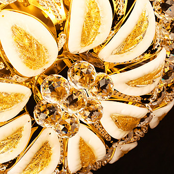 艾斯尼奢华金色水晶灯饰客厅灯餐厅饭厅led吸顶灯聚宝盆灯具2061