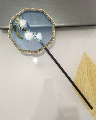 包邮手工苏绣套件diy材料包掌扇刺绣新款15cm扇子团扇昙花