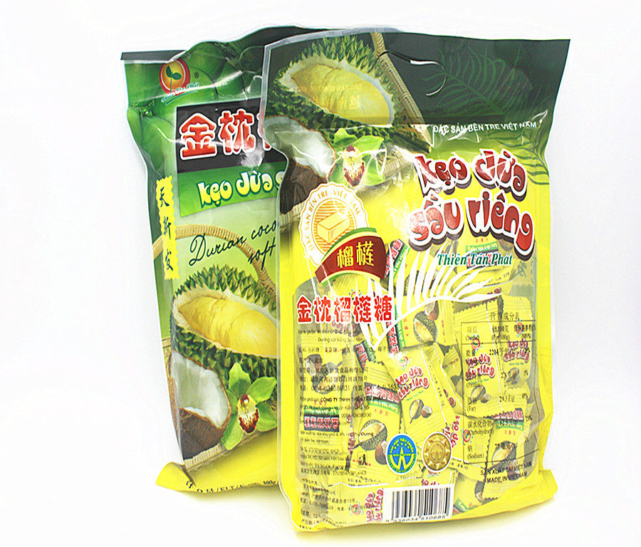 越南进口天新发金枕榴莲糖香浓榴莲味糖果 喜糖300g