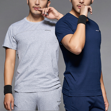 夏季短袖长裤运动休闲套装男士t恤套装跑步服圆领中年夏天两件套
