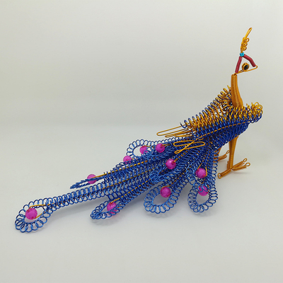 【小孔雀】创意手工艺铝丝彩铝线模型摆件民间工艺品diy手编凤凰