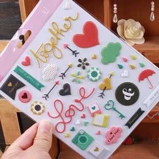 欧美进口贴纸 泡绵英文贴纸 符号贴画 scrapbook sticker