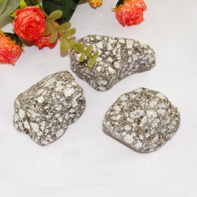 麦饭石8-10cm茶宝颗粒麦饭石圆片原石1斤