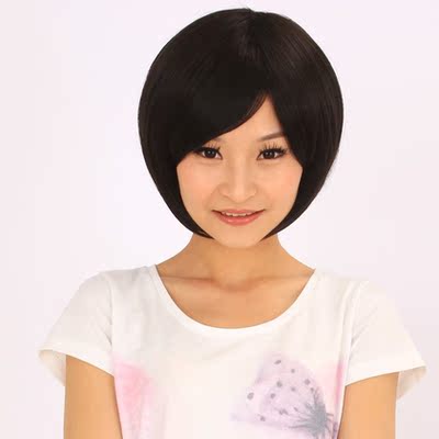 [秋季特惠] 甜美可爱 美丝秀假发女 斜刘海bobo头短直发 女生短发波波