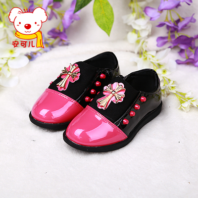 鞋子 女鞋 女士圆头皮鞋 女童皮鞋2015秋季新款品牌童鞋儿童圆头水钻