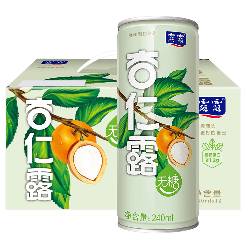 晓唯无糖食品阿尔发杏仁露240ml瓶装饮料糖尿人食品零食
