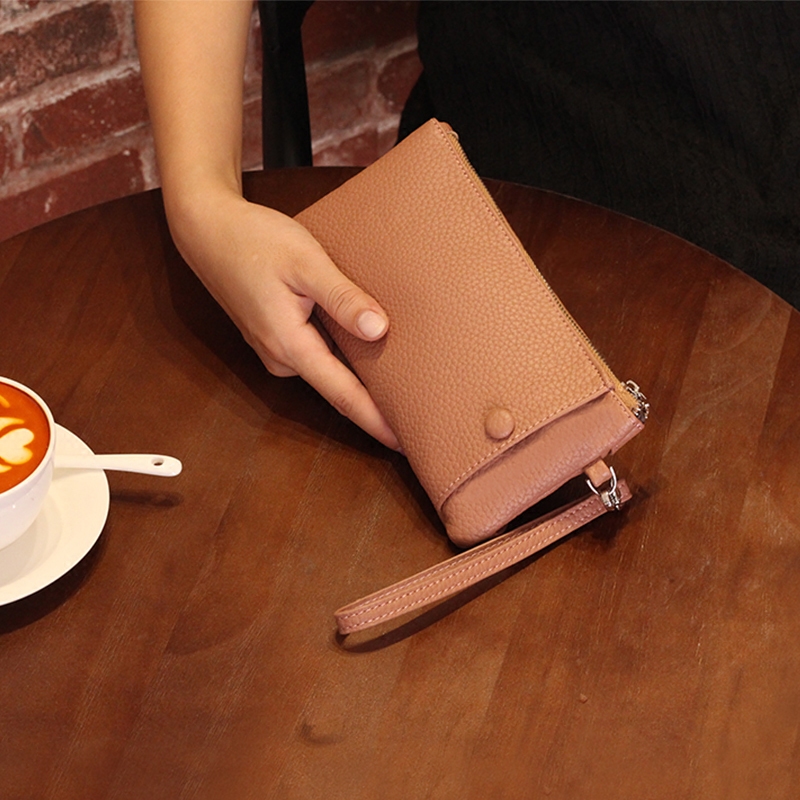 装小手机钥匙手提零钱包简约真皮牛皮夏季软皮女迷你手抓手拿小包