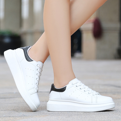 火焰款休闲运动鞋厚底松糕女鞋平底鞋系带板鞋圆头小白鞋球鞋女