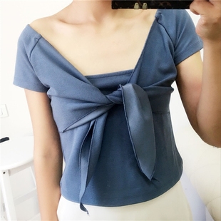 现货zng 唯美芭蕾风纯色大领绑带上衣 shop店主推荐 现货