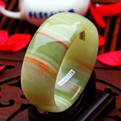 [精品特价 天然蓝田玉加宽加厚缠丝玉手镯 天然玉石玉器镯子实物拍照