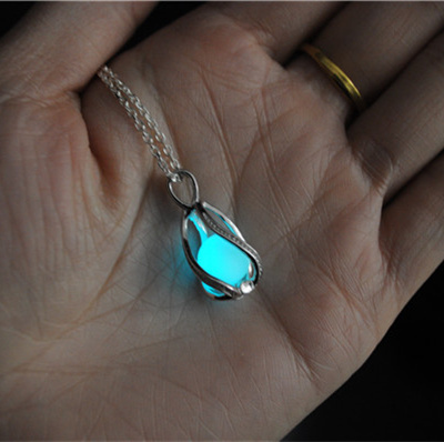 [年终促销] 包邮 925银饰 纯银锁骨项链 梦幻夜光夜明珠水滴款日韩版