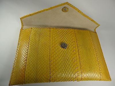 美国代购蛇皮蟒皮钱包rare黄色手工制作皮质钱夹时尚皮夹长款女款