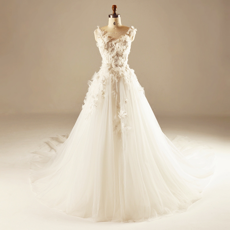 媛菲莎妮婚纱2017新款结婚春夏季婚纱礼服新娘长拖尾鱼尾奢华宫廷