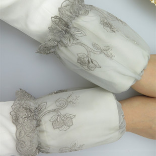 时尚双层蕾丝花边护袖防污羽绒服套袖头精品女士袖套女生袖套批发
