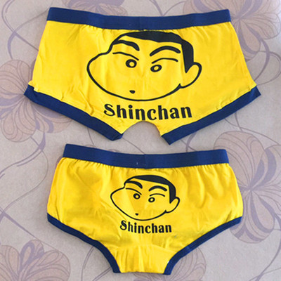 蜡笔小新韩版卡通可爱纯棉男士内裤个性时尚平角裤头女三角裤头