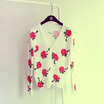 衣服 男士上装 杏色玫瑰花外套                         卖家