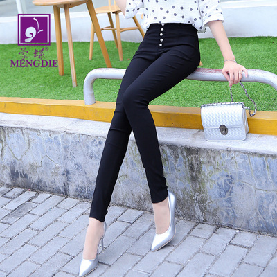 蒙蝶2015秋季新品修身百搭高弹小脚女裤 休闲铅笔长裤打底女裤潮