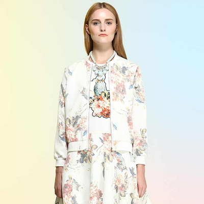 csspring/村上春 【双ll特价秒杀】村上春复合印花外套51211710-1(不