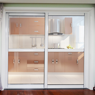 推拉门 好饰丽移门滑门 钛镁合金推拉门玻璃门 厨房移门铝合金推拉门