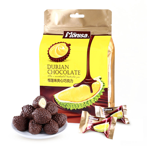 【天猫超市】黎祥蒙丽萨榴莲味夹心黑巧克力108g(代可可脂)