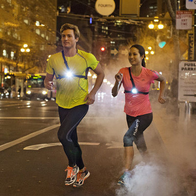 荧光夜跑led跑步灯夜跑发光手环脚环反光臂带安全警示信号灯肩灯