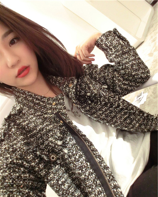 【13o】钱夫人chinstudio定制 有点闪的粗花呢夹克 版型超好