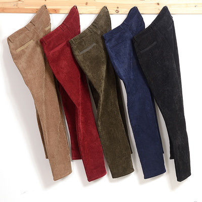 z236 灯芯绒男裤加绒直筒男士休闲裤加厚条绒长裤子秋冬潮男装