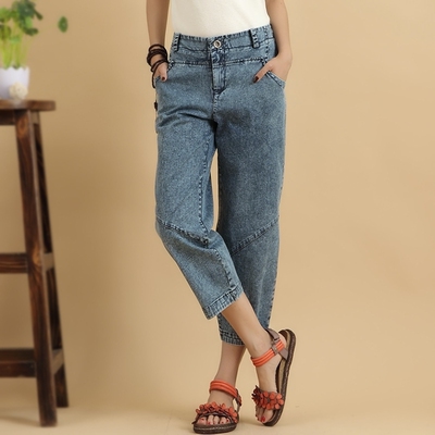 水洗休闲牛仔七分裤