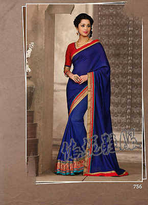 印度代购 纱丽服民族服饰 深蓝色经典淑女气质 复古表演连衣裙