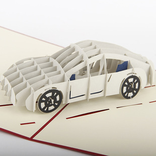 3d立体贺卡创意生日礼物韩国明信片卡片纸雕模型中秋礼品跑车推荐