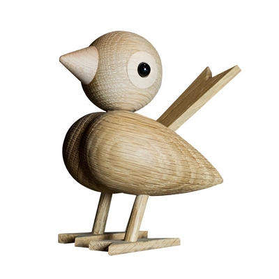 设计师原创100%纯手工实木雕刻经典饰品摆件木偶礼盒小麻雀