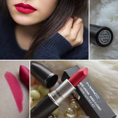 正品代购 mac/魅可唇膏 口红 all fired up复古亚光深玫红色